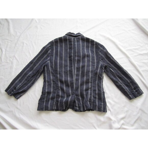 Women's Cabi Stripe 2 Button 100% Linen Jacket Size 8 (WJ19) - Picture 7 of 7